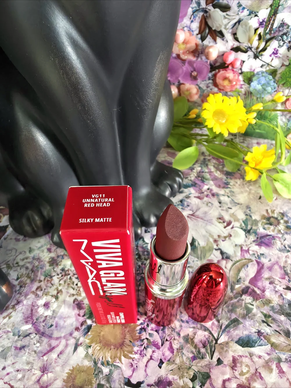 MAC Cosmetics Viva Glam 11 Chapel Roan silky matte Lipstick Unnatural Red Head